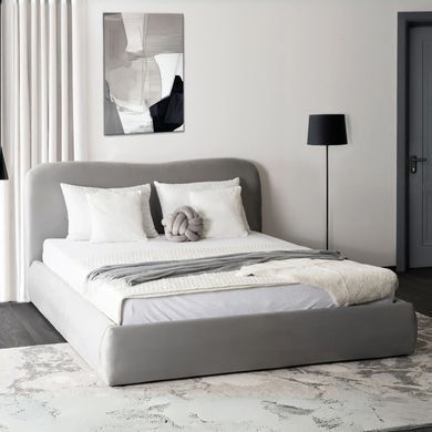 Кровать двуспальная MEBEL ELITE BRISTOL 140x200 см Серая фотография