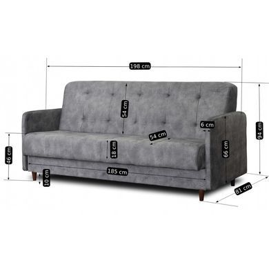Диван раскладной MEBEL ELITE TIVOLI 198 см Серый фотография