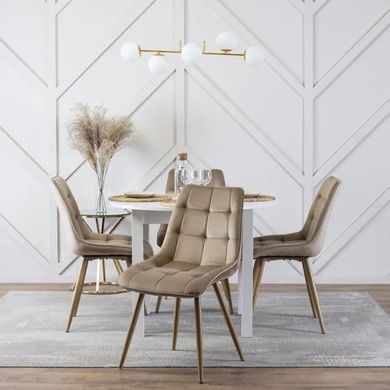 Стілець оксамитовий MEBEL ELITE RODRI Velvet Бежевий / Натуральний фотографія