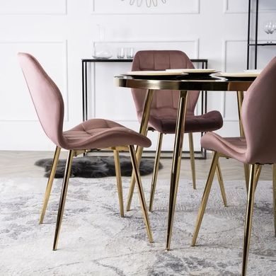 Стул бархатный MEBEL ELITE LUCKY Velvet Розовый / Золотой фотография