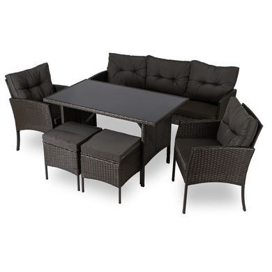 Комплект садових меблів MEBEL ELITE ATLANTA Чорний