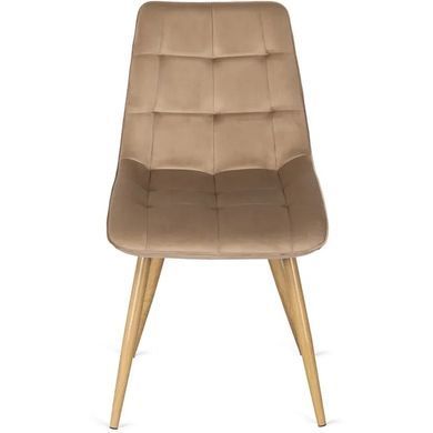 Стілець оксамитовий MEBEL ELITE RODRI Velvet Бежевий / Натуральний фотографія