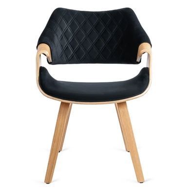 Стілець оксамитовий MEBEL ELITE LUISE Velvet Чорний фотографія