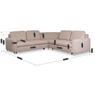 Кутовий диван MEBEL ELITE FLIN 250&nbsp;см Беж (правий) фотографія