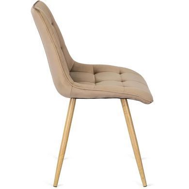 Стілець оксамитовий MEBEL ELITE RODRI Velvet Бежевий / Натуральний фотографія