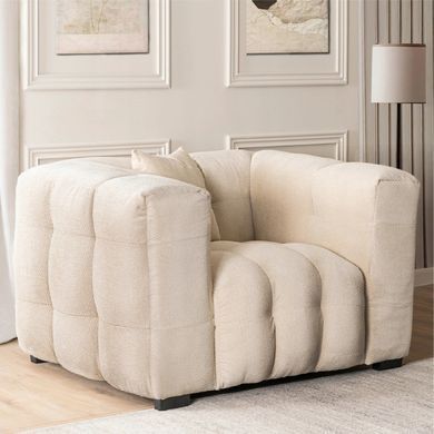 Крісло MODERNO 1S MEBEL ELITE 135 см тканина Кремовий фотографія
