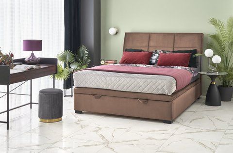 Ліжко CONTINENTAL 2 VELVET Halmar 160x200 Бежевый фотографія