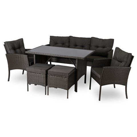 Комплект садових меблів MEBEL ELITE ATLANTA Чорний