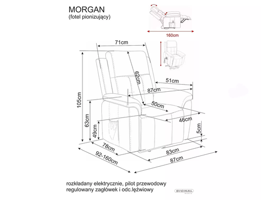 Крісло розкладне MORGAN RAVEN Signal Капучино фотографія