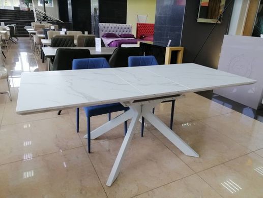Стіл розкладний TML-630 VETRO 160(200)x90 Білий Мармур фотографія