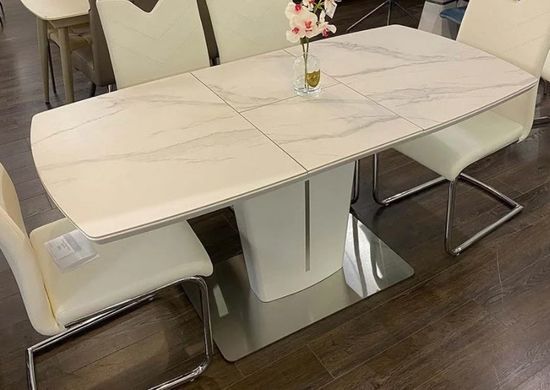 Стол раскладной АДАМ Prestol 120/160x80 Керамика Белый фотография