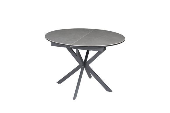 Стол раскладной GENEWA CERAMIC Intarsio 105(140)x105 серый/черный фотография