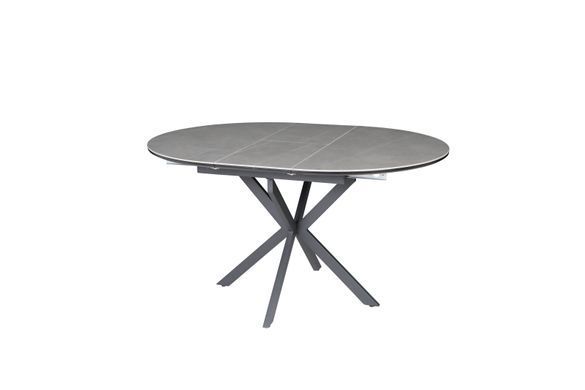 Стол раскладной GENEWA CERAMIC Intarsio 105(140)x105 серый/черный фотография