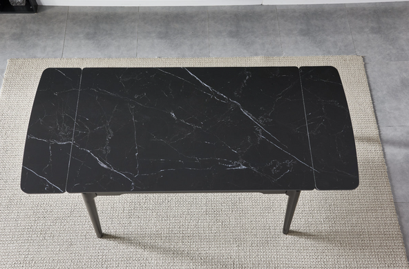 Стол раскладной BONN CERAMIC Intarsio 130(180)x80 Черный Мат Керамика Черный фотография