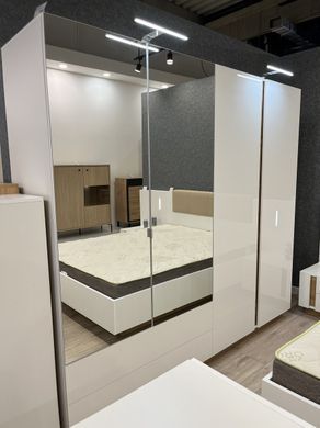 Шкаф для одежды Perfect Home Арко / Arco 4-дверный с зеркалом 4D2S/220 Белый глянец/дуб грандсон фотография