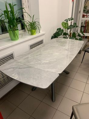 Стіл розкладний PALERMO GREY ROCK Concepto 140(200)x90 Кераміка Глянець Сірий фотографія