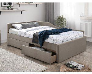 Кровать ELIOT Velvet Signal 120x200 Темный Беж фотография