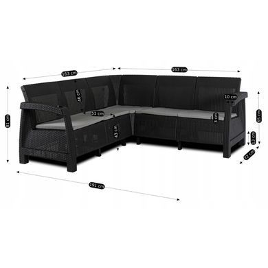 Комплект садових меблів MEBEL ELITE INDIANA Чорний