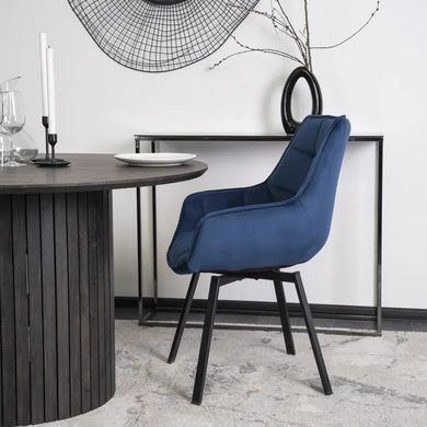 Стілець поворотний оксамитовий MEBEL ELITE LUNA Velvet Темно-синій фотографія