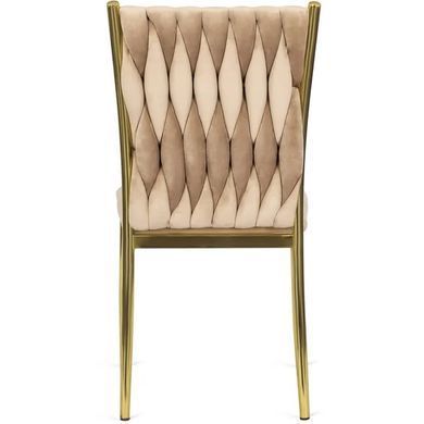 Стул бархатный MEBEL ELITE DAN Velvet Бежевый / Золотой фотография