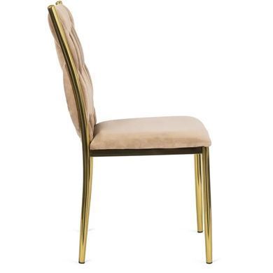 Стул бархатный MEBEL ELITE DAN Velvet Бежевый / Золотой фотография