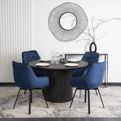 Стілець поворотний оксамитовий MEBEL ELITE LUNA Velvet Темно-синій фотографія