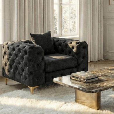 Кресло MEBEL ELITE SORRENTO 1S Черный фотография