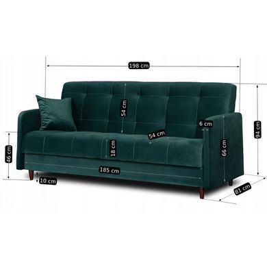 Диван розкладний MEBEL ELITE TIVOLI 198 см Зелений фотографія