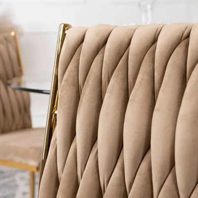 Стул бархатный MEBEL ELITE DAN Velvet Бежевый / Золотой фотография