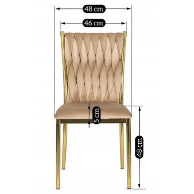 Стул бархатный MEBEL ELITE DAN Velvet Бежевый / Золотой фотография