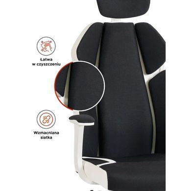 Стілець офісний поворотний MEBEL ELITE DUNCAN Чорний / Білий фотографія