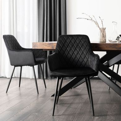 Стул бархатный MEBEL ELITE BRESSO Velvet Черный фотография