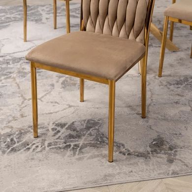 Стул бархатный MEBEL ELITE DAN Velvet Бежевый / Золотой фотография