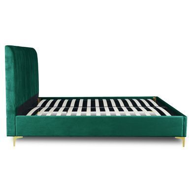 Кровать двуспальная бархатная MEBEL ELITE MARCELO Velvet 160x200 см Зеленый фотография