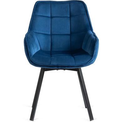 Стілець поворотний оксамитовий MEBEL ELITE LUNA Velvet Темно-синій фотографія