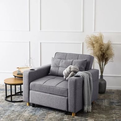 Крісло розкладне MEBEL ELITE SOLOR тканина Cірий фотографія