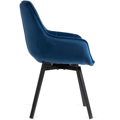 Стілець поворотний оксамитовий MEBEL ELITE LUNA Velvet Темно-синій фотографія