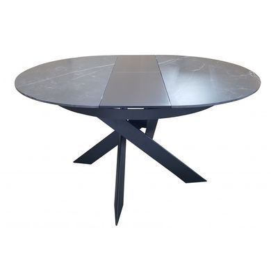 Стіл розкладний MOON BLACK MARBLE Concepto 110(140)x110 Кераміка Матовий Чорний фотографія