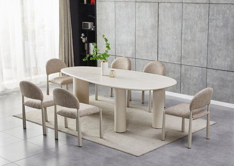 Стіл МДФ з матовим мікроцементним покриттям Бастіано TM-225 VETRO 100x230 бетон фотографія