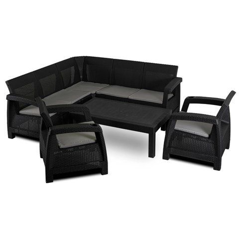 Комплект садових меблів MEBEL ELITE INDIANA Чорний