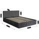 Кровать двуспальная бархатная MEBEL ELITE CROS Velvet 160x200 см Серый