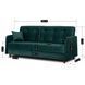 Диван розкладний MEBEL ELITE TIVOLI 198 см Зелений