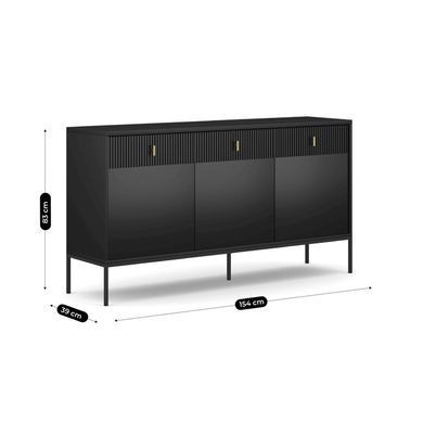Комод MEBEL ELITE MARCOS 154 Черный фотография