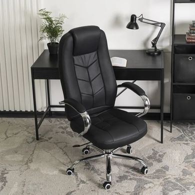 Стул офисный поворотный MEBEL ELITE MILO экокожа Черный фотография