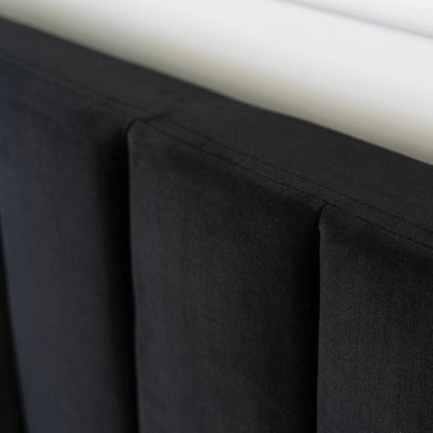 Ліжко двоспальне оксамитове 160x200 MEBEL ELITE MARI Velvet Чорний фотографія