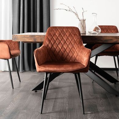 Стул бархатный MEBEL ELITE BRESSO Velvet Рыжий фотография