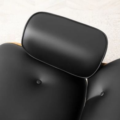 Кресло с подставкой для ног MEBEL ELITE PALERMO экокожа Черный фотография