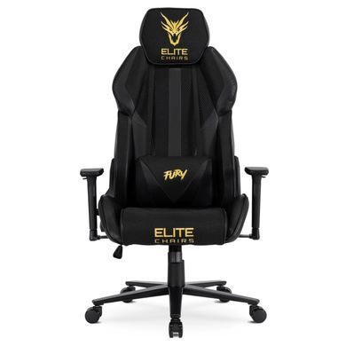 Стілець офісний поворотний MEBEL ELITE FURY Чорний/Жовтий фотографія