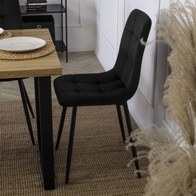 Стул бархатный MEBEL ELITE PERU Velvet, Черный фотография