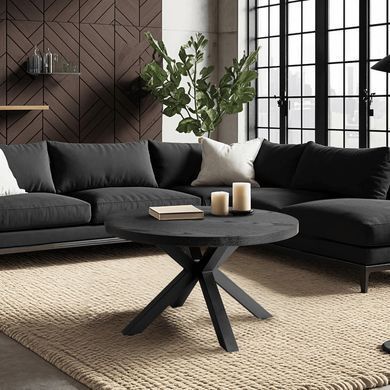 Журнальный столик MEBEL ELITE LINCOLN 80x80 Черный фотография